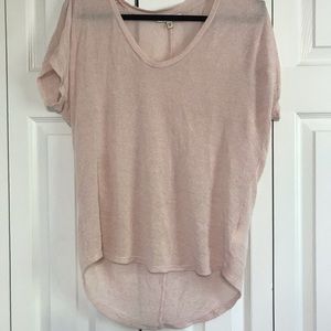 Express Pink Woven High-Low lightweight sweater